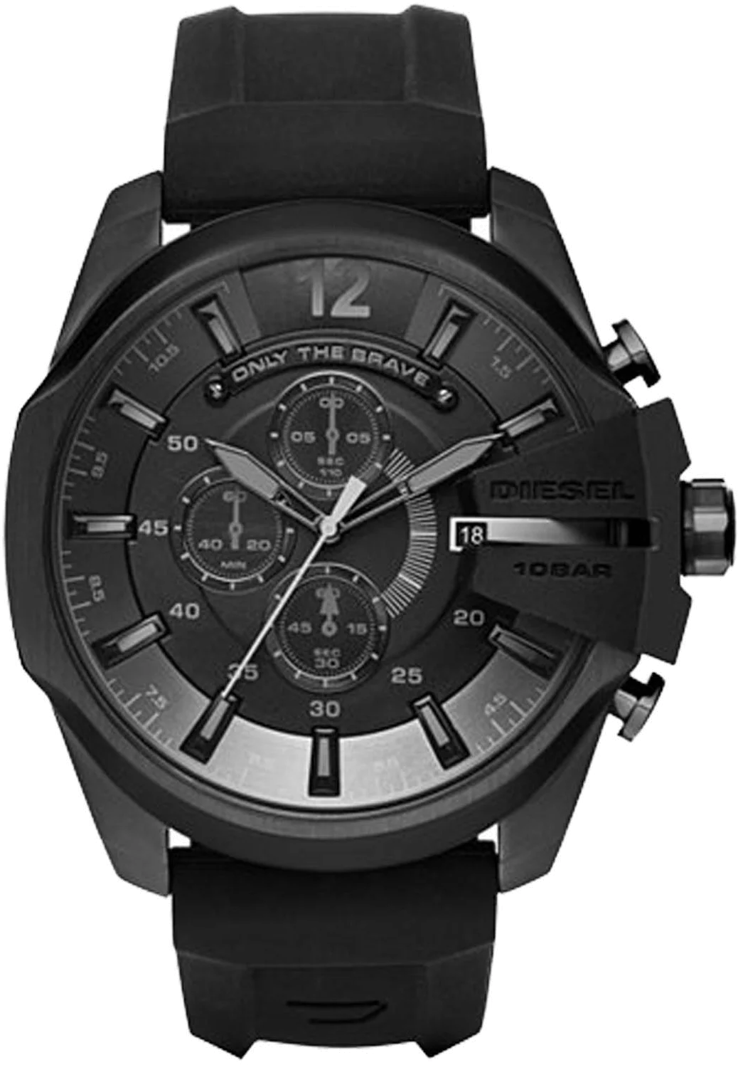 Montre Diesel Mega Chief DZ4378 pour Homme, Boîtier et Bracelet Noir