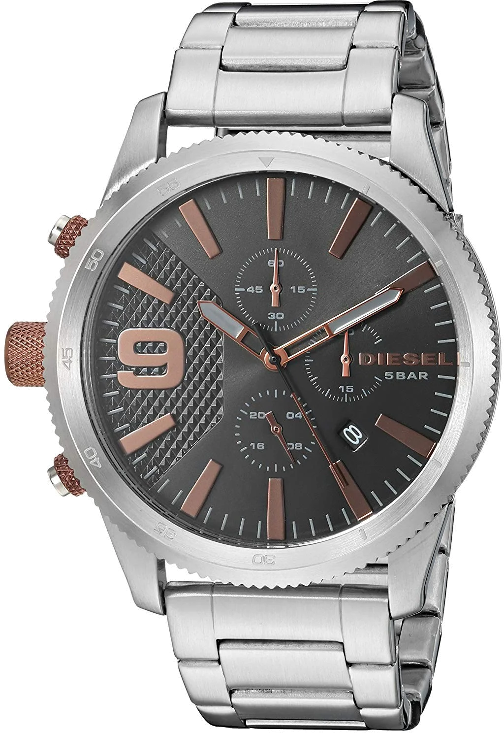 Montre Homme Diesel DZ4457 Acier Argenté avec Cadran Noir