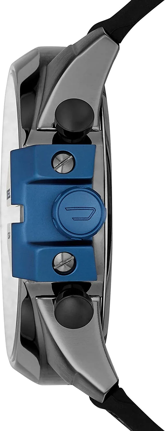 Montre Diesel DZ4500 Mega Chief Homme - Cadran et Boîtier Gris, Bracelet Cuir et Tissu Noir vue 2