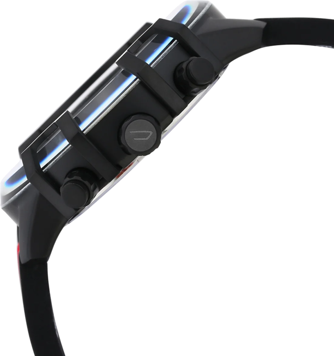 Montre Diesel DZ4530 Griffed pour Homme - Cadran Noir, Bracelet Silicone Rouge vue 2