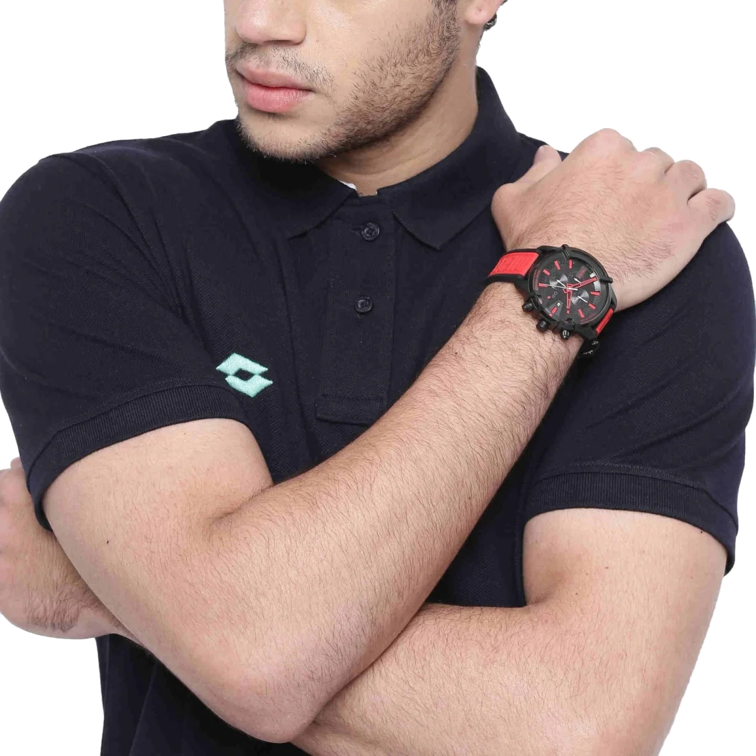 Montre Diesel DZ4530 Griffed pour Homme - Cadran Noir, Bracelet Silicone Rouge vue 4