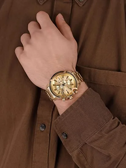 Montre Diesel DZ4573 Homme en Acier Doré Jaune 48mm vue 4