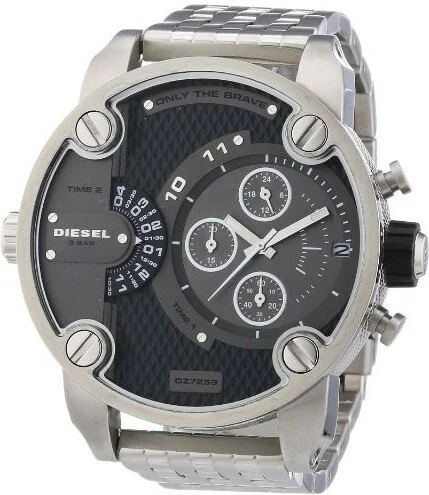 Montre Diesel DZ7259 Super Bad Ass - Boîtier acier argent, cadran noir - 51mm