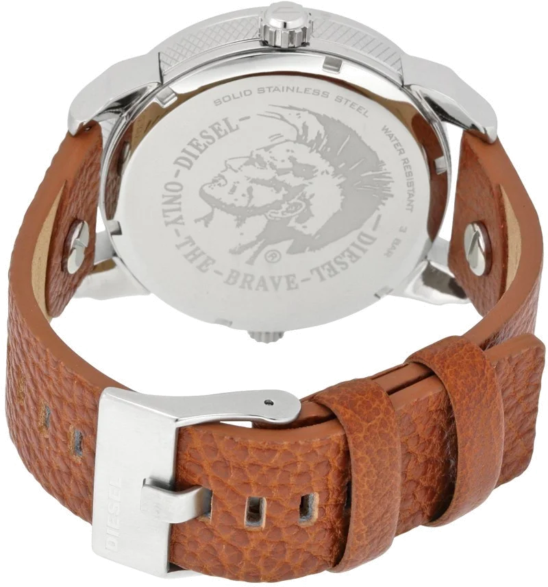 Montre Diesel DZ7309 Homme, Cadran Argent Multi-Affichage, Bracelet Cuir Marron vue 3