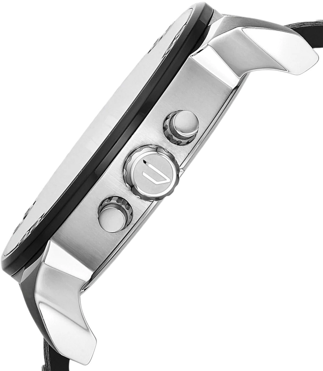 Montre Diesel Mr Daddy 2.0 DZ7313 pour Homme - Cadran XXL 66mm Noir, Boîtier Argenté, Bracelet Cuir Noir vue 2