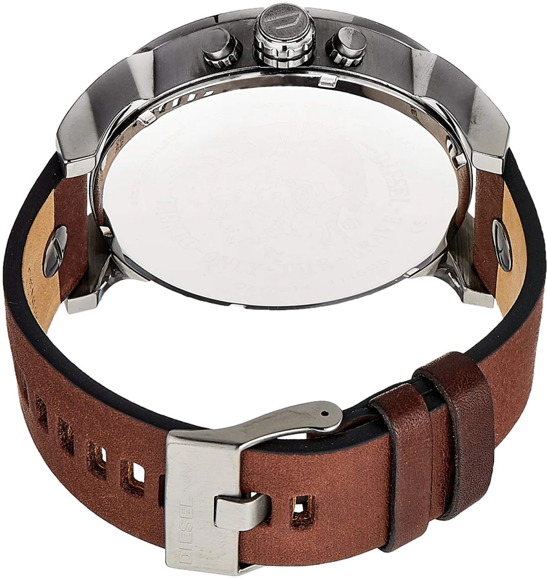 Montre Diesel Mr Daddy 2.0 DZ7314 pour Homme - Cadran Bleu Multifonctions, Bracelet Cuir Marron vue 3