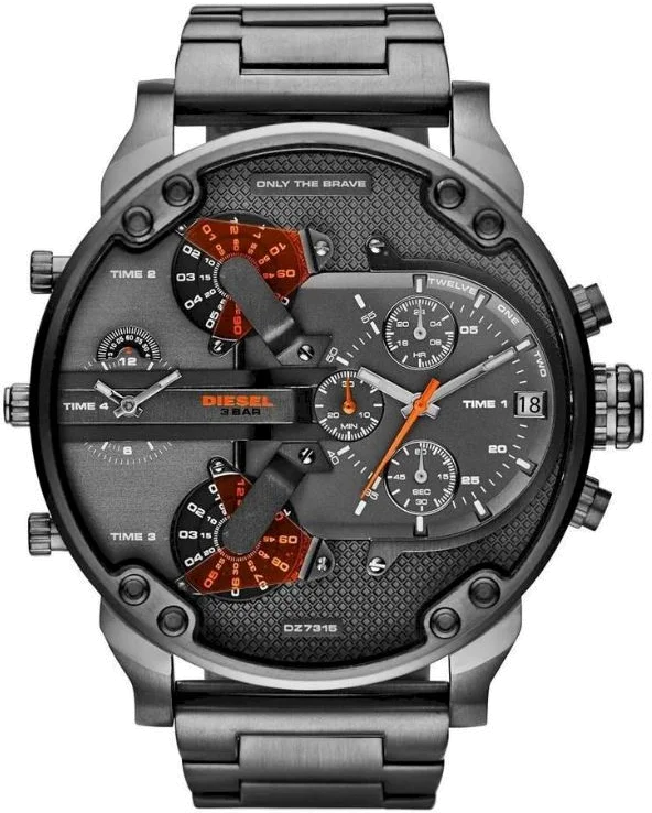 Montre Diesel Mr Daddy 2.0 DZ7315 Homme - Chronographe Acier Gris Anthracite