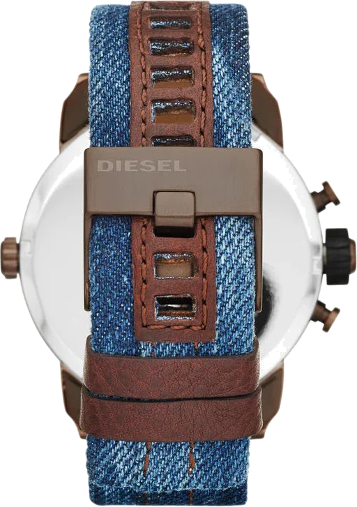 Montre Homme Diesel DZ7320 Little Daddy - Boîtier Marron, Cadran Bleu, Bracelet Denim vue 2