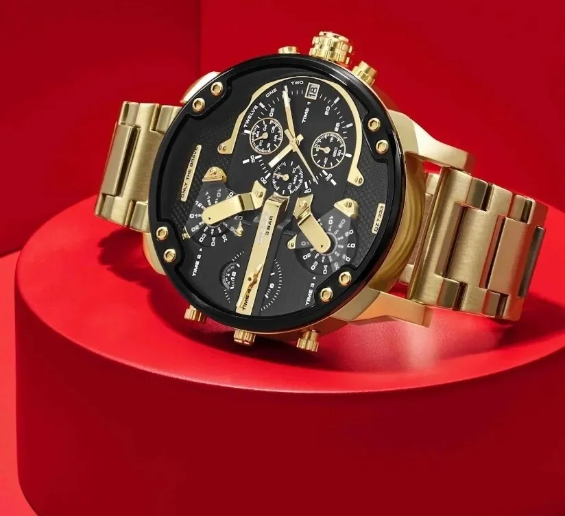 Montre Diesel Mr Daddy 2.0 Homme DZ7333 - Boîtier Or, Cadran Noir Multifonctions, 57mm vue 5