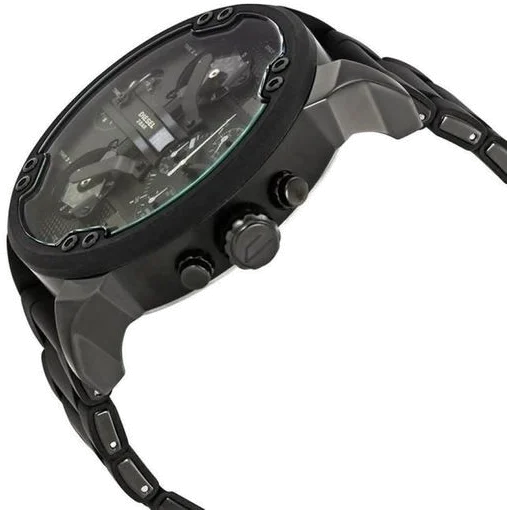 Montre Homme Diesel Mr Daddy DZ7396, Cadran Noir 57mm, Bracelet Acier Noir vue 3