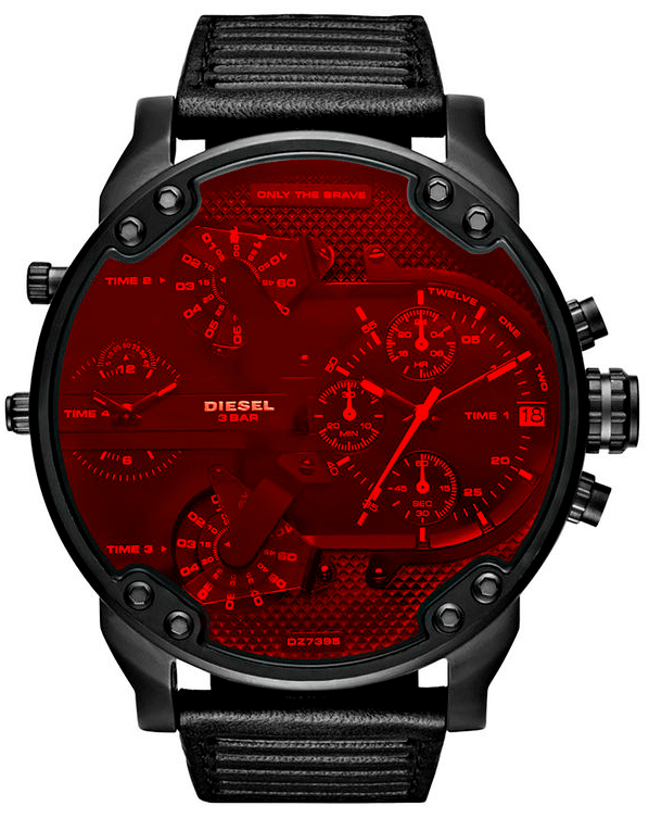 Montre Diesel Mr Daddy 2.0 DZ7402 - Cadran Noir 57mm - Bracelet Cuir Homme