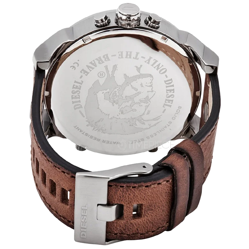 Montre Diesel DZ7413 Mr Daddy 2.0 Homme - Chronographe Cadran Noir sur Bracelet Cuir Marron vue 3