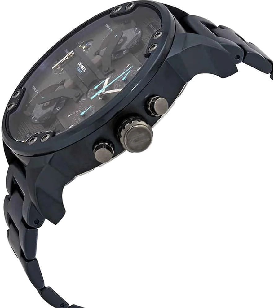 Montre Homme Diesel Mr Daddy 2.0 DZ7414 Chronographe XXL en Acier Bleu vue 3