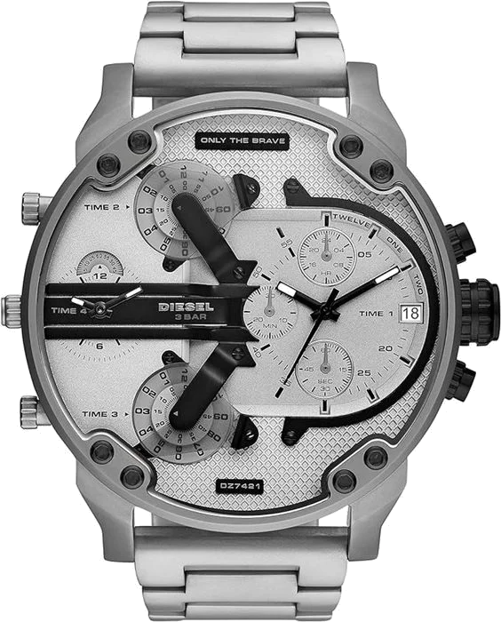 Montre Diesel Mr Daddy Chronographe XXL Homme DZ7421 Cadran Gris Acier