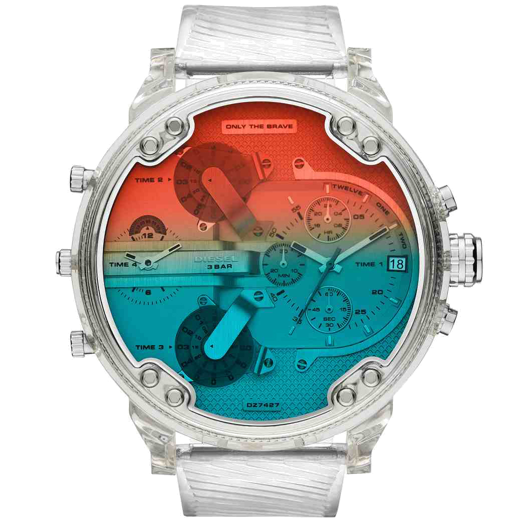 Montre Diesel Mr Daddy 2.0 DZ7427 blanc bracelet polyuréthane vue 2