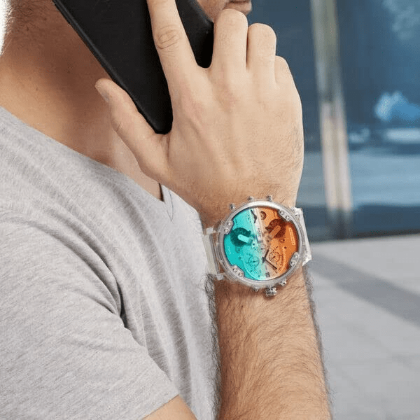 Montre Diesel Mr Daddy 2.0 DZ7427 blanc bracelet polyuréthane vue 3