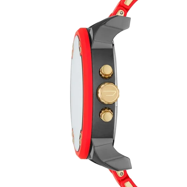 Montre Diesel Mr Daddy 2.0 DZ7430 pour Homme - Cadran Gris, Bracelet Silicone Rouge vue 2