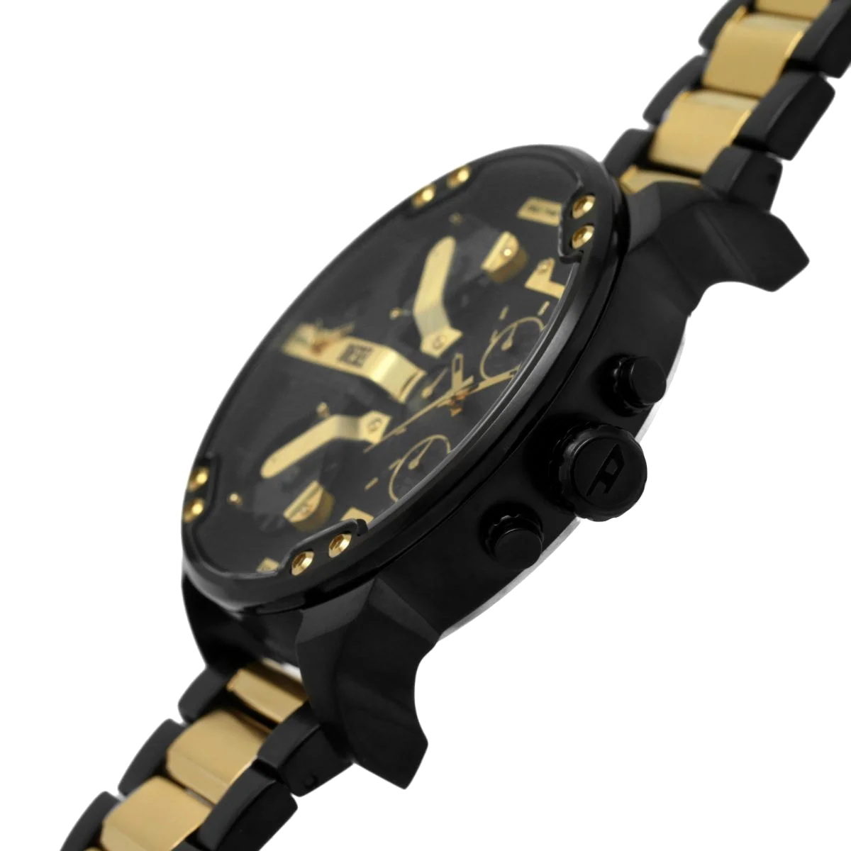 Montre Diesel Mr Daddy 2.0 DZ7465 pour Homme, Cadran Noir et Bracelet Acier Inoxydable Or, Taille XXL vue 4