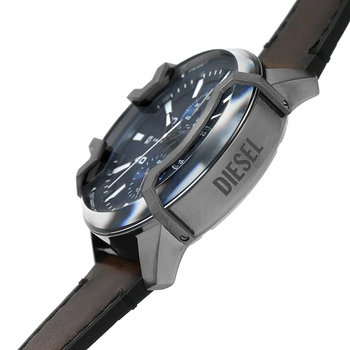 Montre Homme Diesel Griffed Mini DZ4604 bracelet cuir marron vue 2