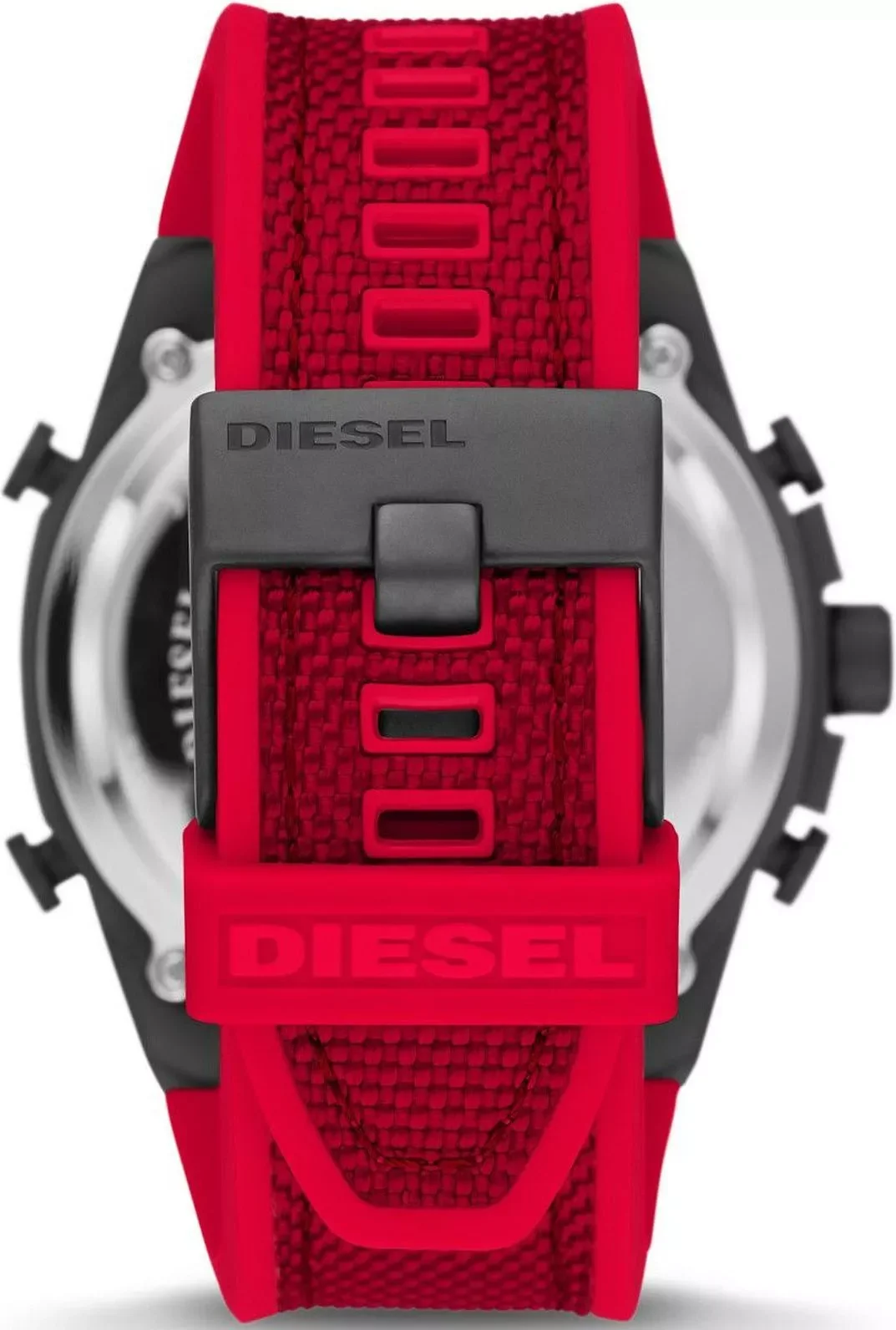 Montre Diesel Mega Chief DZ4551 pour Homme - Cadran Multifonction Gris, Bracelet Rouge Nylon/Nylon vue 3