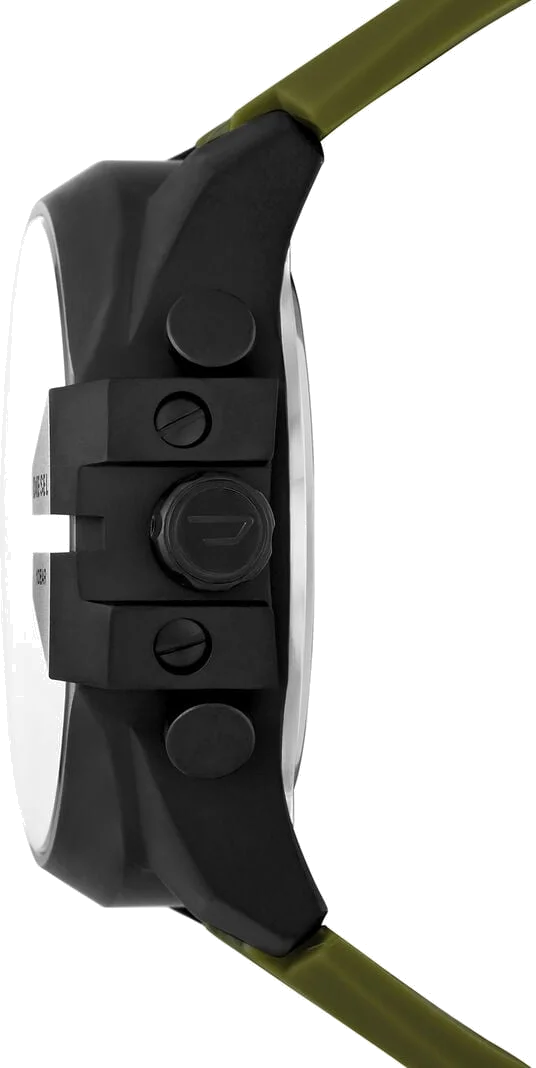 Montre Diesel Mega Chief DZ4549 pour Homme - Cadran Multifonction Gris, Bracelet Vert Nylon/Nylon vue 3