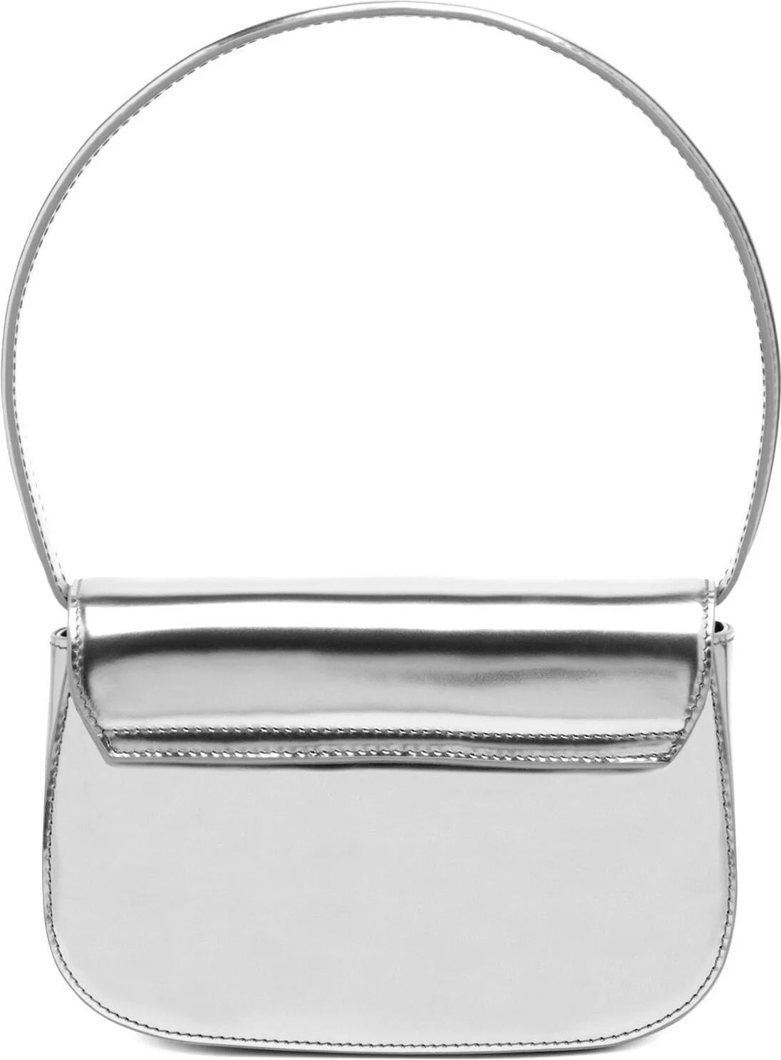 Sac à main Diesel 1DR (réf. 111476) en cuir effet miroir argenté pour femme vue 3