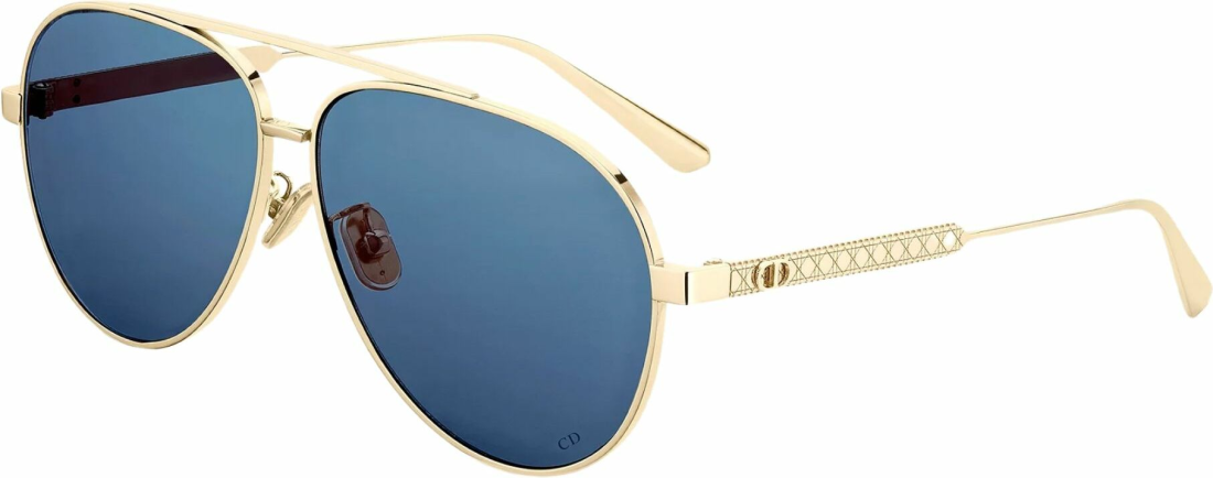 Lunettes de soleil Dior Cannage A1U pilote monture métal - Bleu vue 2