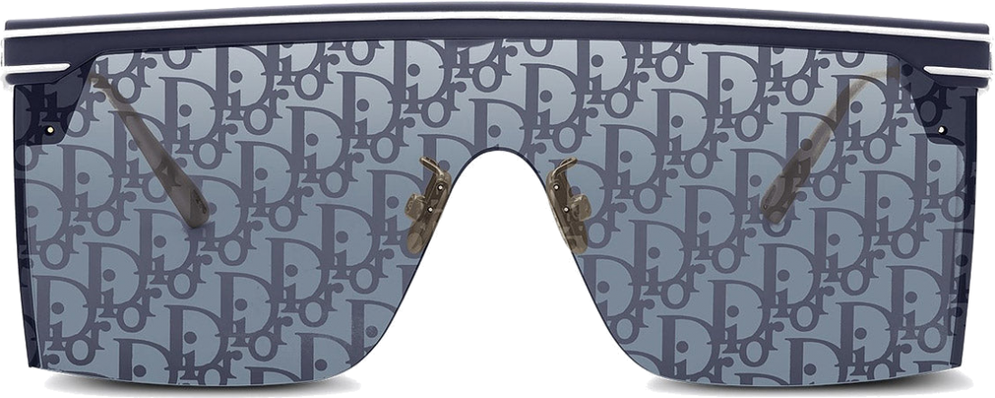 Lunettes de soleil masque Dior Oblique DIORCLUB M1U - Bleu vue 2