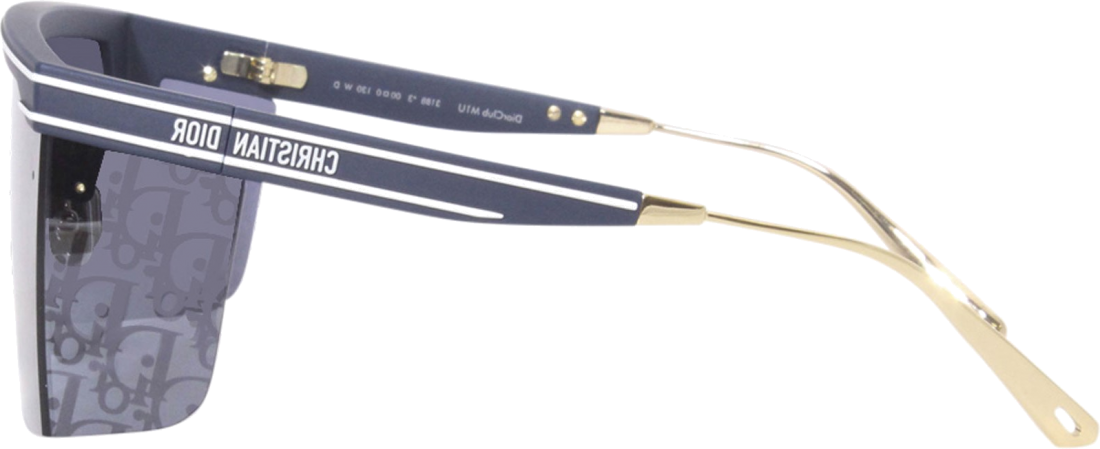 Lunettes de soleil masque Dior Oblique DIORCLUB M1U - Bleu vue 3