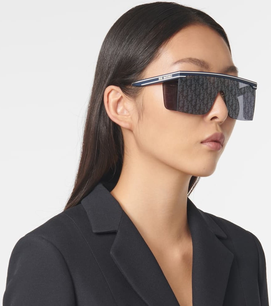 Lunettes de soleil masque Dior Oblique DIORCLUB M1U - Bleu vue 4