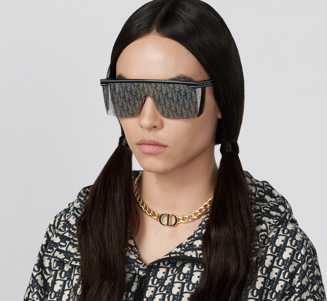 Lunettes de soleil Dior DIORCLUB M1U - Masque unisexe en acétate motif Oblique vue 4