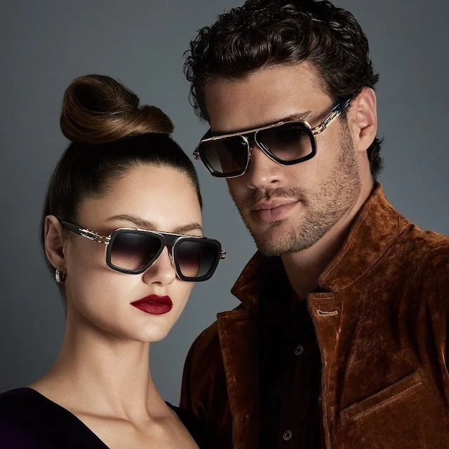 Lunettes de soleil DITA LXN-EVO DTS403-A-01 pour Homme - Monture noire et dorée vue 4