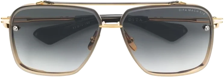 Lunettes de soleil DITA Mach Six DTS121-62-01-Z Titane Or Gris Unisexe vue 2
