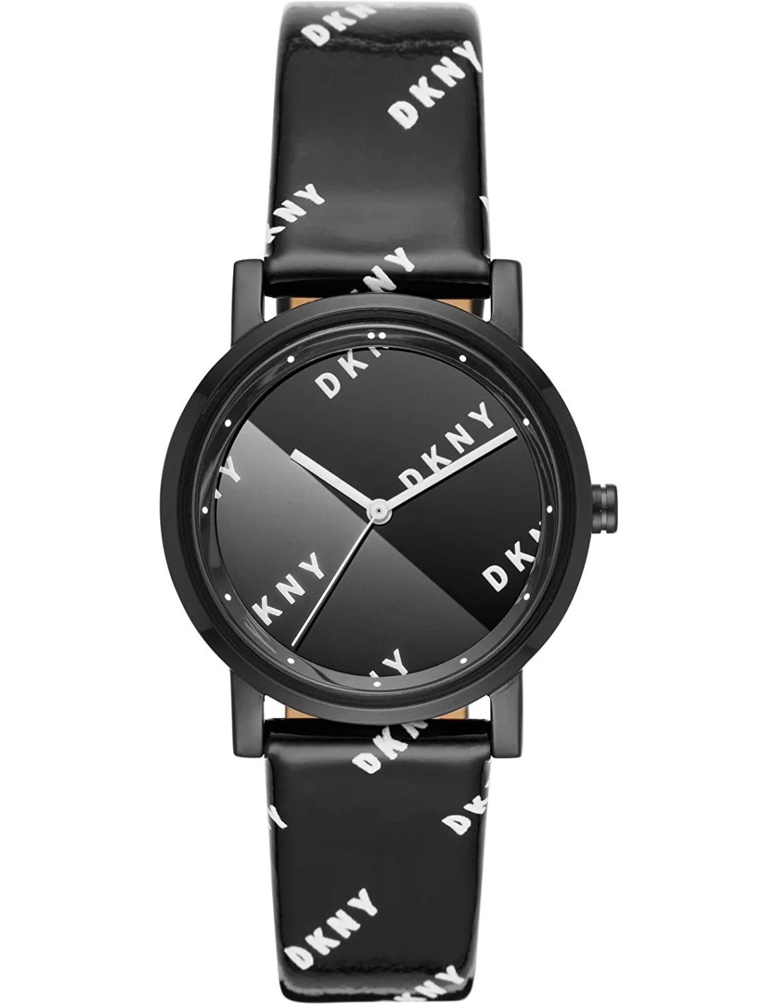 Montre Femme DKNY Soho NY2805, Boîtier et Cadran Noir, Bracelet Cuir