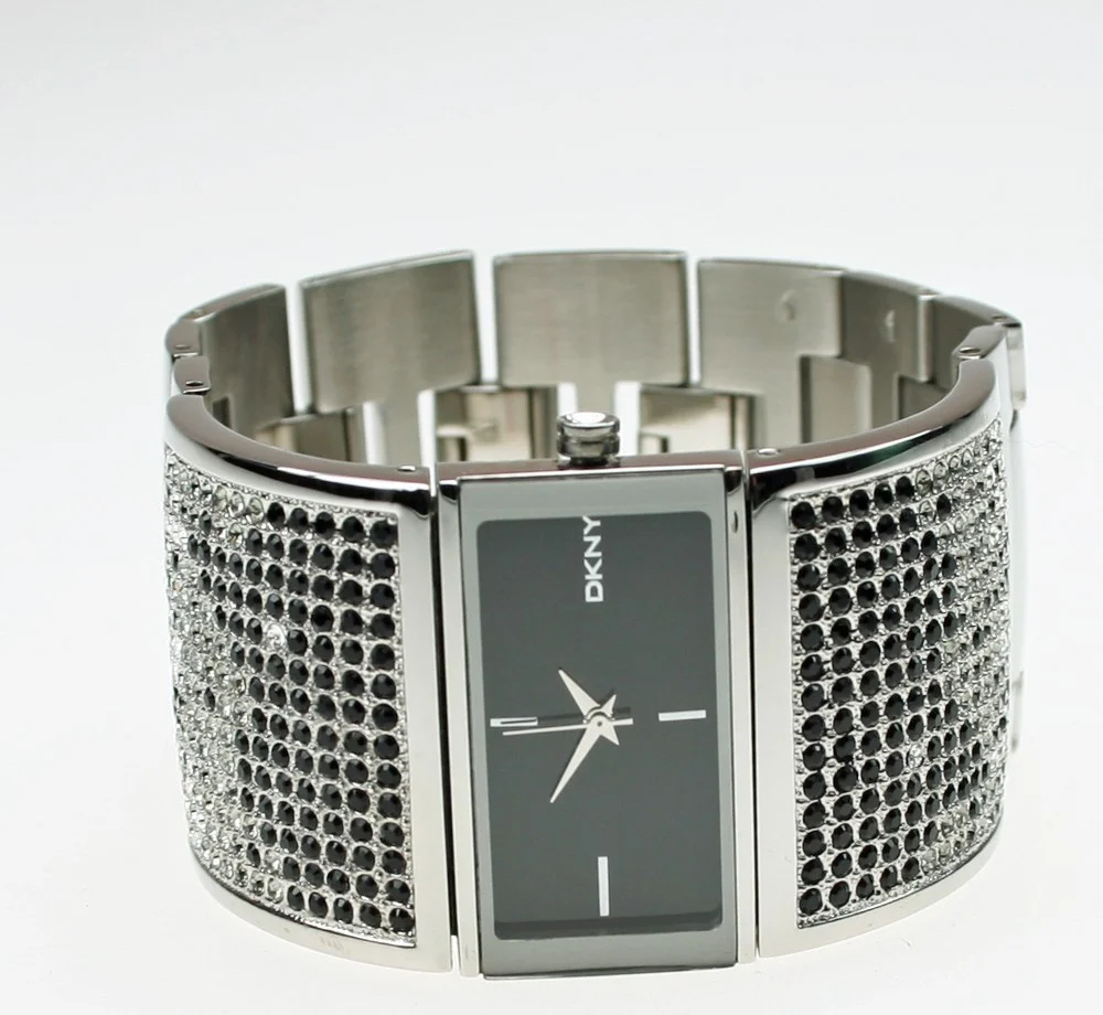 Montre Femme DKNY NY8043 Bracelet à strass noirs & blancs vue 2