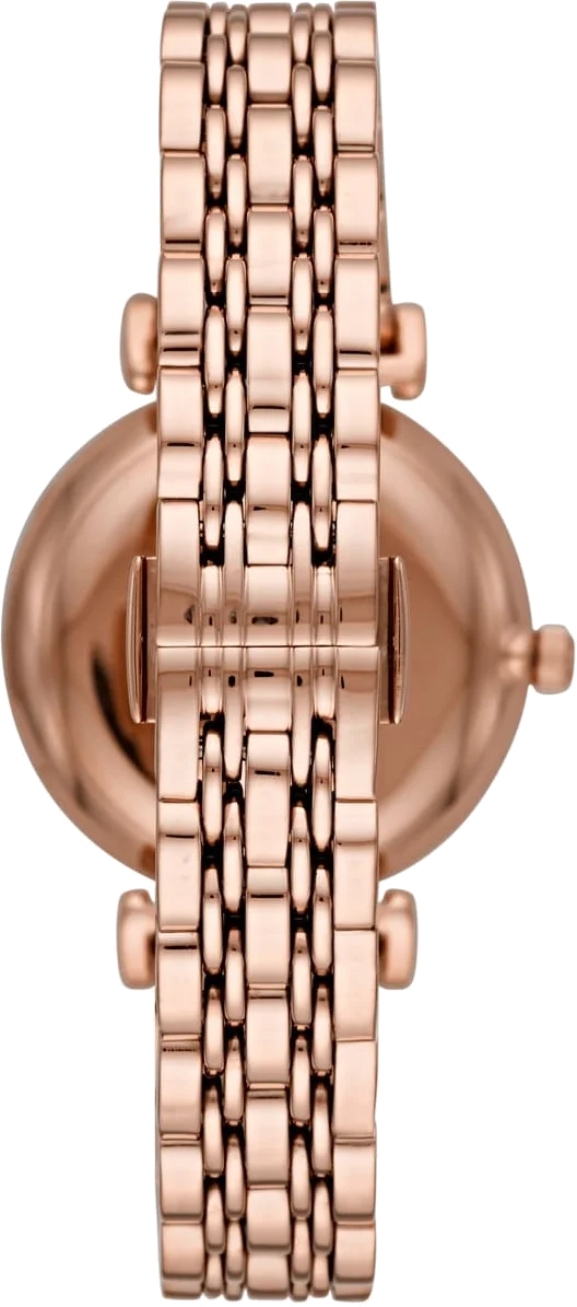 Montre Femme Emporio Armani Gianni 111396 - Cadran Nacre, Boîtier et Bracelet Acier Doré Rose vue 3