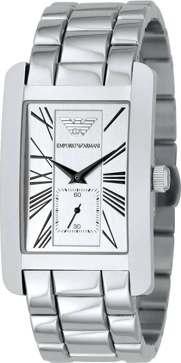 Montre Homme Emporio Armani AR0145 Rectangulaire Acier Inoxydable Argent