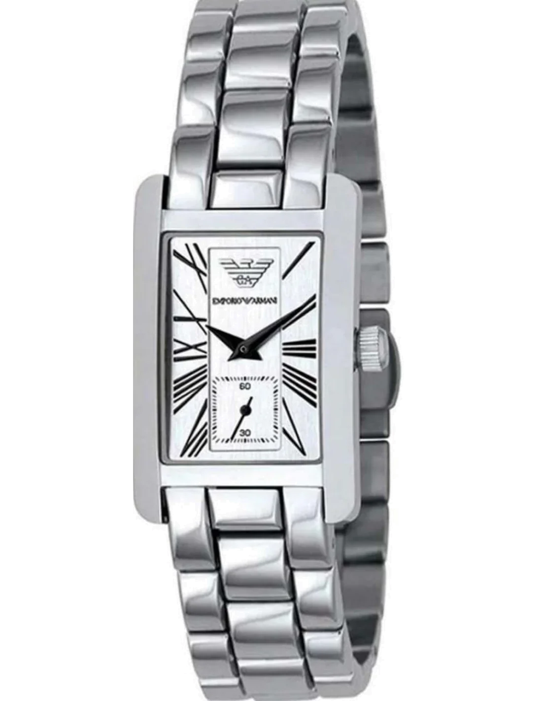 Montre Femme Emporio Armani AR0146 Cadran Rectangulaire Argenté Acier