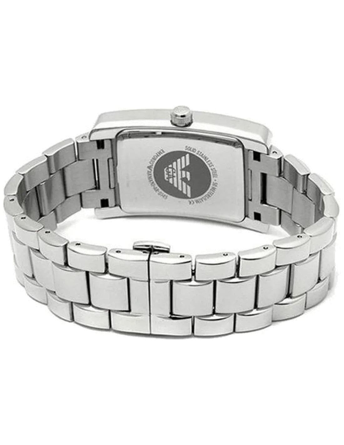 Montre Femme Emporio Armani AR0146 Cadran Rectangulaire Argenté Acier vue 4