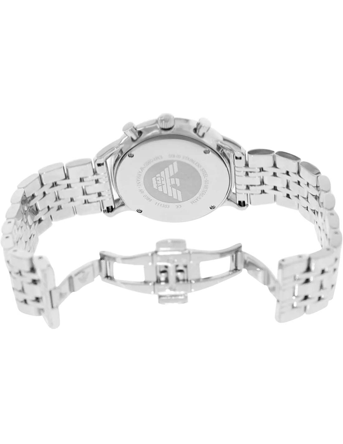 Montre Homme Emporio Armani AR0389 Chronographe Acier Brossé Cadran Noir vue 3