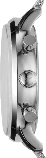 Montre Homme Emporio Armani AR0390 Cadran Argent Bracelet Maille Milanaise Acier vue 2