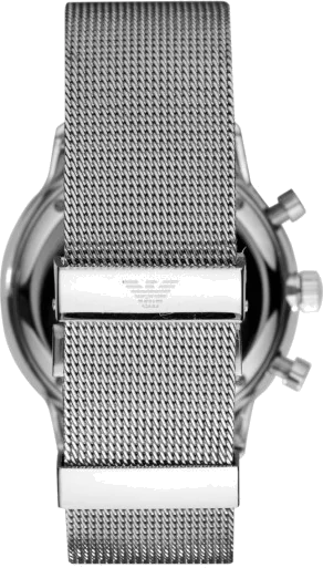 Montre Homme Emporio Armani AR0390 Cadran Argent Bracelet Maille Milanaise Acier vue 3