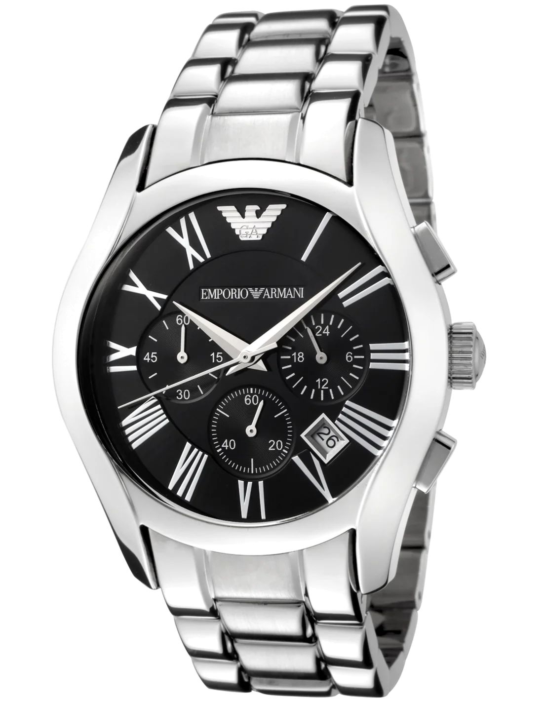 Montre Emporio Armani AR0674 pour Femme - Cadran Noir et Bracelet Acier