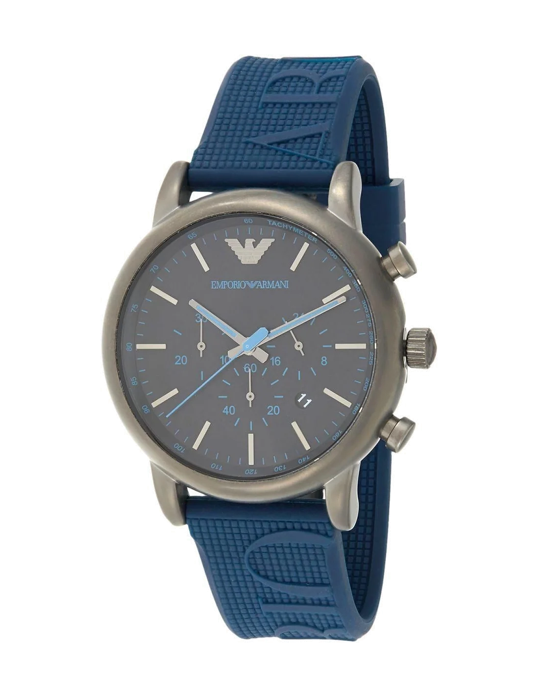 Montre Homme Emporio Armani Luigi AR11023 Cadran Noir Bracelet Bleu
