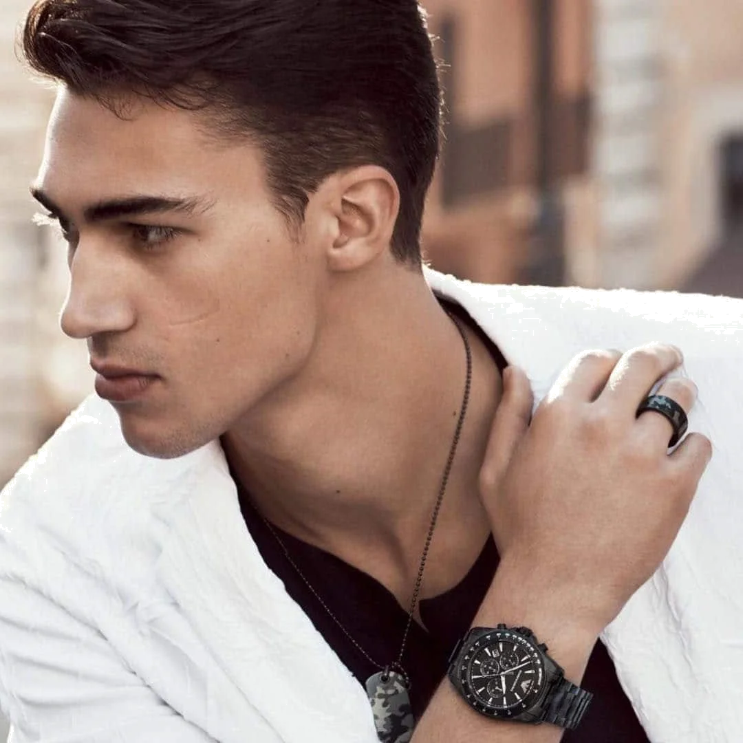 Montre Homme Emporio Armani Sportivo AR11027 - Cadran et boîtier noir camouflage vue 4