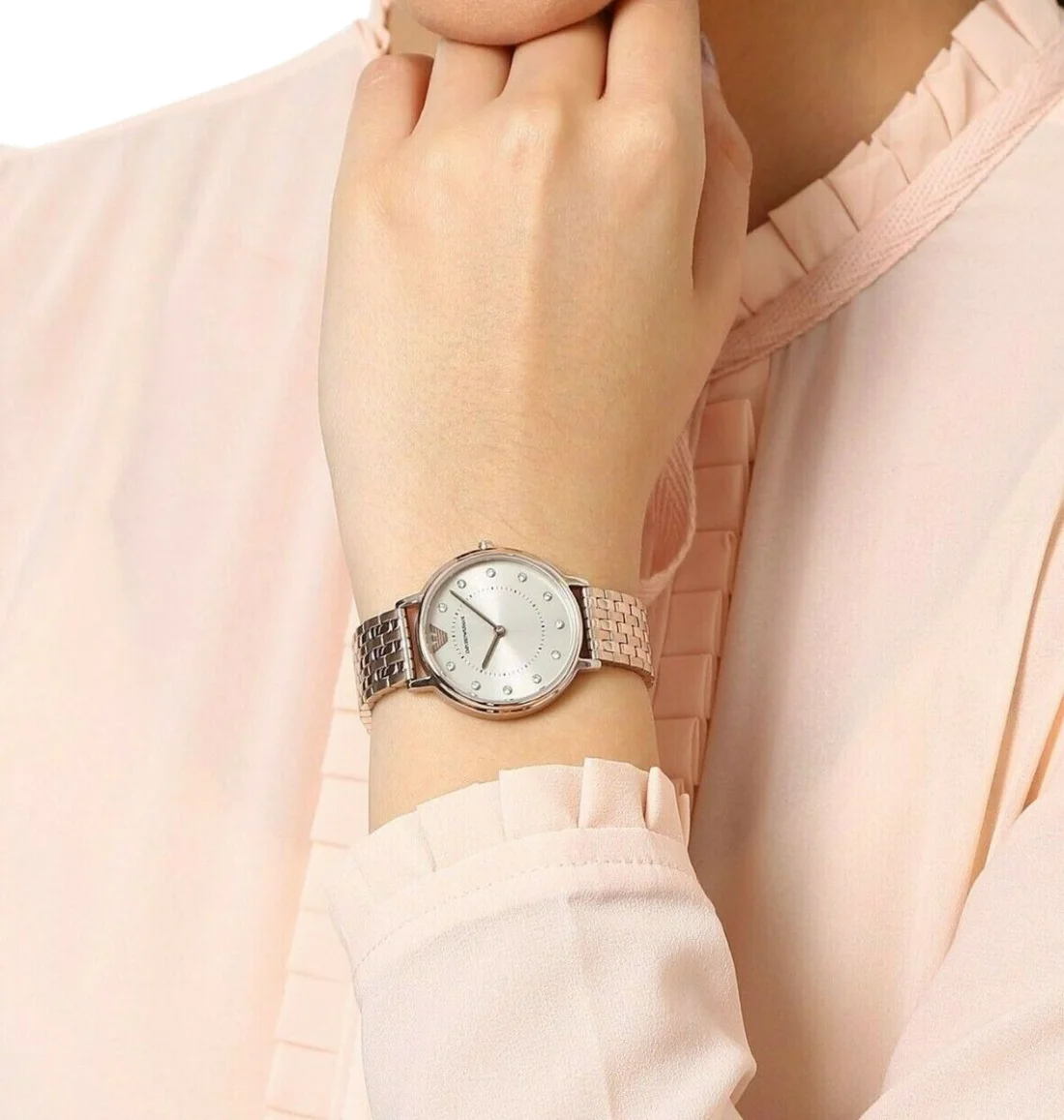 Montre-bracelet femme Emporio Armani AR11062, cadran 32mm en acier plaqué or rose vue 3