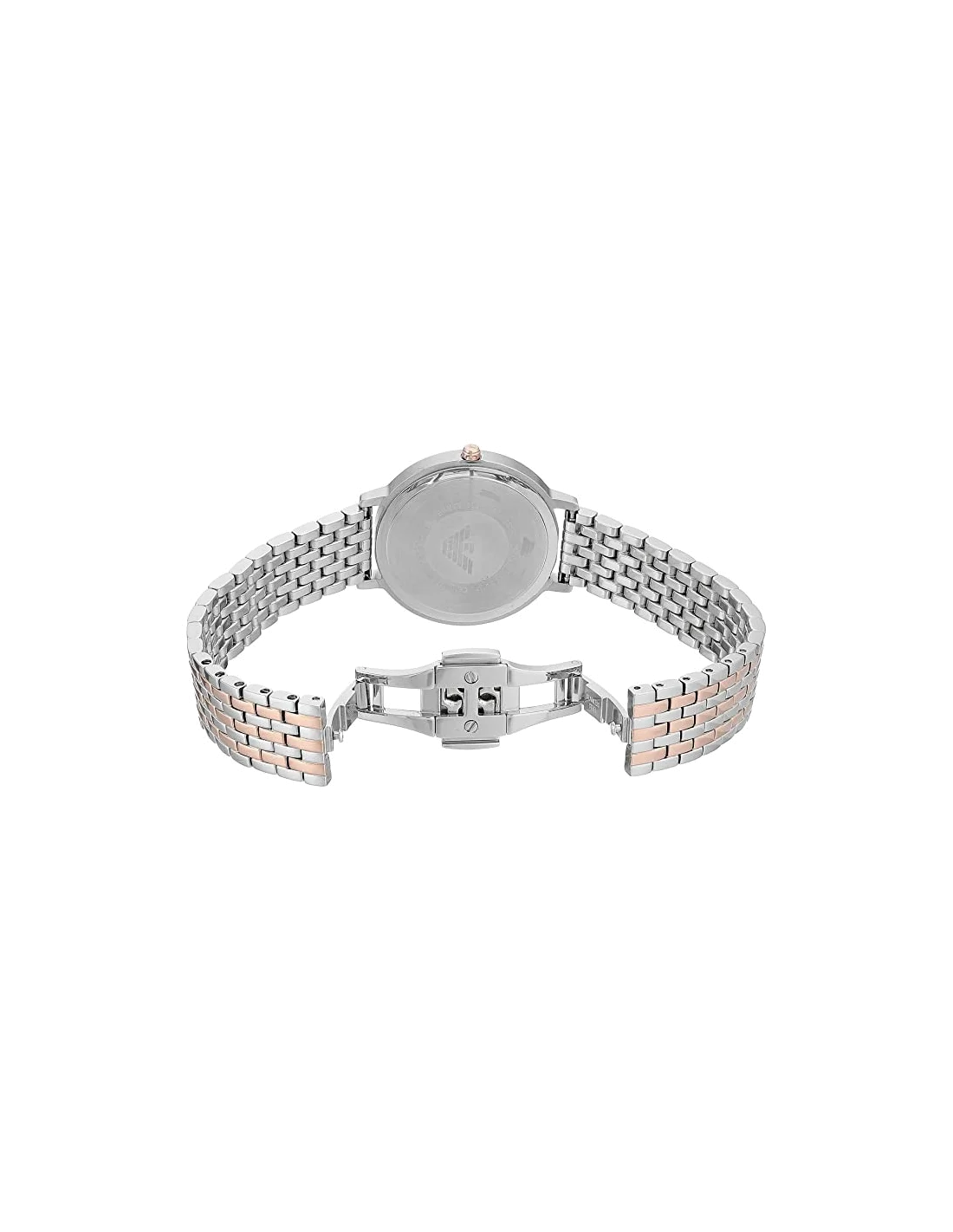 Montre Femme Emporio Armani AR11113 Boîtier Or Rose et Cadran Nacre, Bracelet Acier Gris vue 2