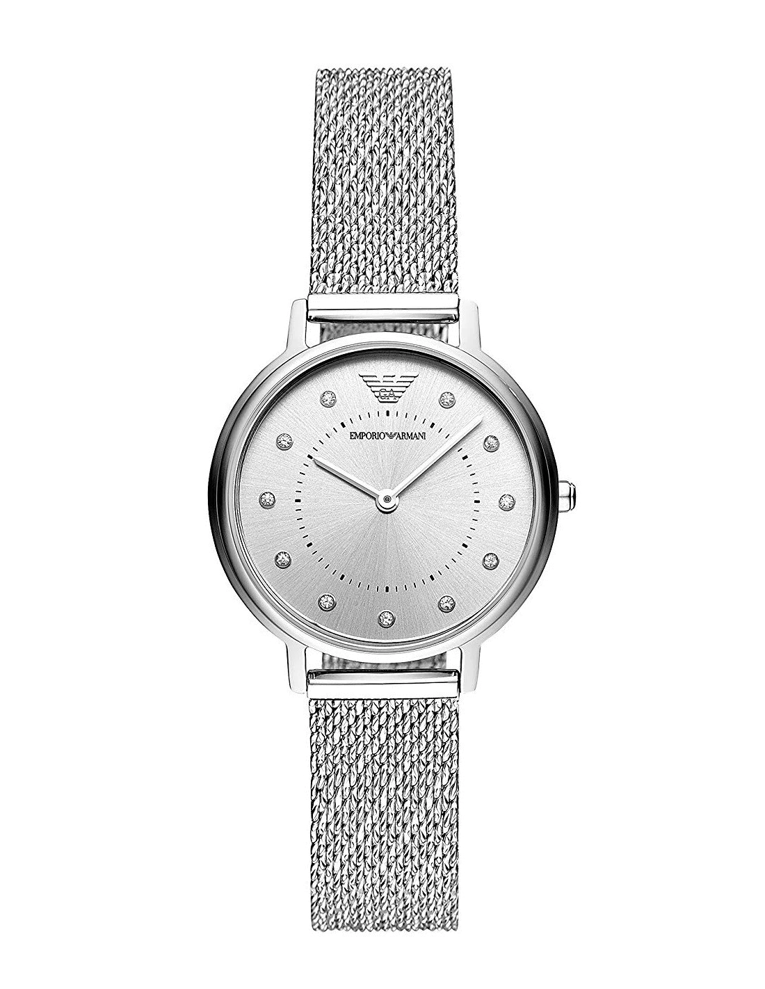 Montre Emporio Armani AR11128 Femme - Cadran et Bracelet Maille Milanaise Argenté