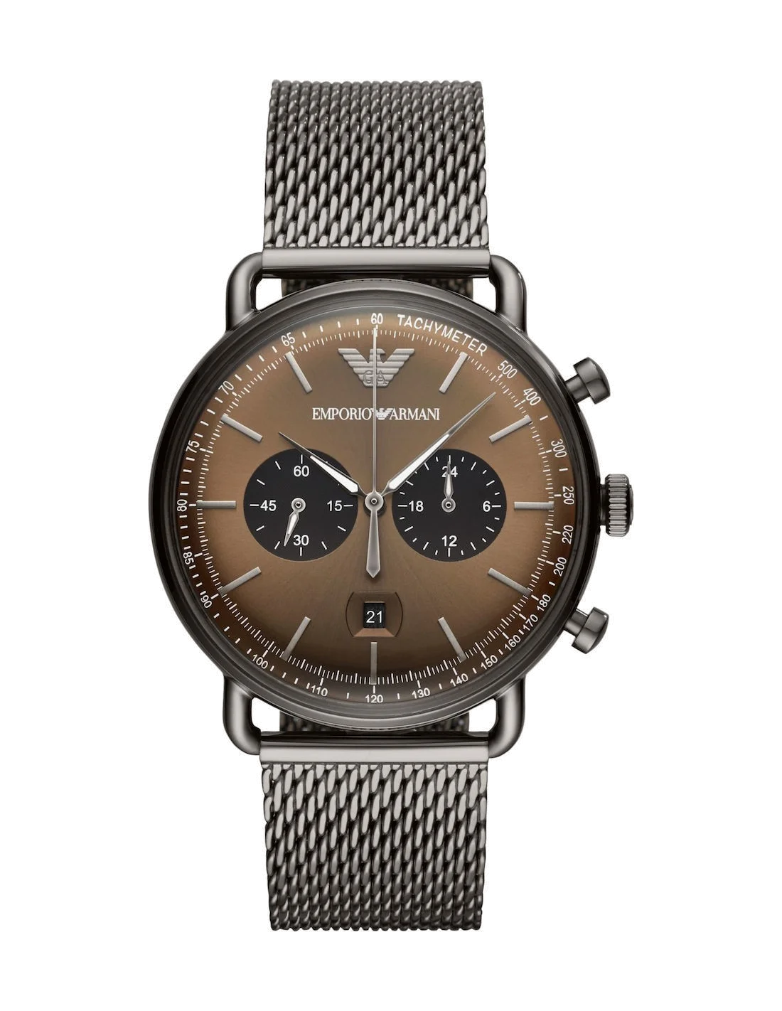 Chronographe Emporio Armani AR11141 Homme en Acier Gris à Maille Milanaise