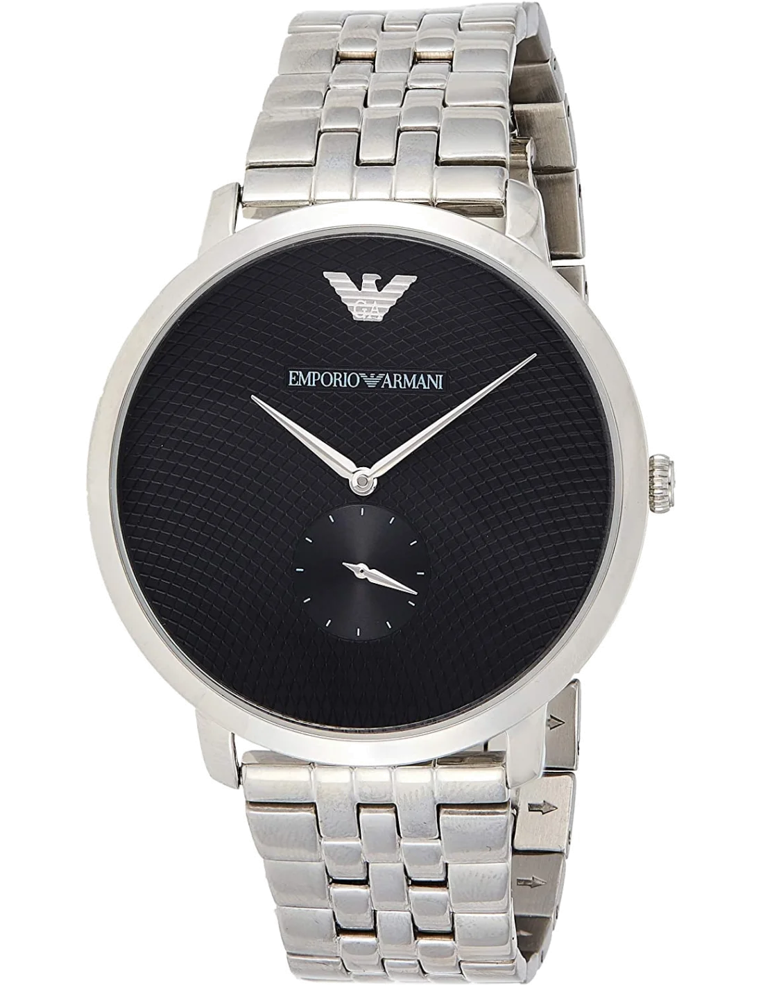 Montre Homme Emporio Armani Classic AR11161 en acier argenté et cadran noir